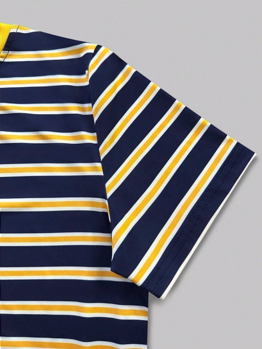 Multicolor Casual Women's Striped Short Sleeve T-Shirt - Picture 4 of 5